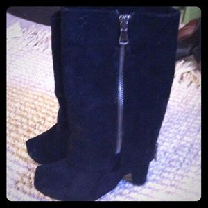Black suede Sam Edleman boots